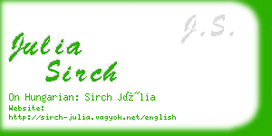 julia sirch business card